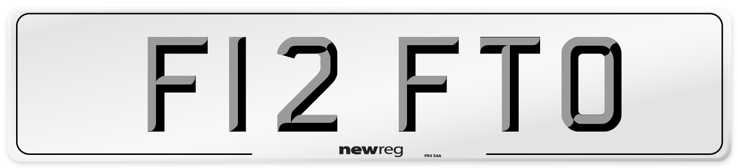 F12 FTO Number Plate from New Reg